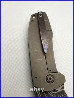 Tim Curry Parthian Variant Lefty, 2.75 Damascus Blade Zirconium / Carbon