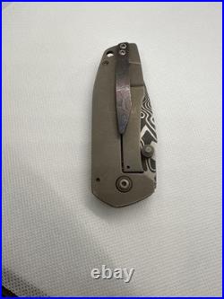 Tim Curry Parthian Variant Lefty, 2.75 Damascus Blade Zirconium / Carbon