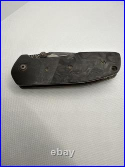 Tim Curry Parthian Variant Lefty, 2.75 Damascus Blade Zirconium / Carbon