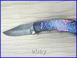 Timascus Mokuti (Ti) Damascus Blade Pattern Very Rare Flipper Knife Custom Made