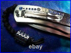 Titanium Blue Opal Benchmade Knife after Sebenza with Chris Reeves lanyard $895