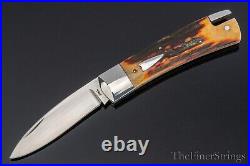 Tobin Toby Hill Custom Stag Tail Lock Folding Knife - RARE