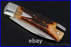 Tobin Toby Hill Custom Stag Tail Lock Folding Knife - RARE