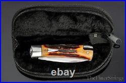 Tobin Toby Hill Custom Stag Tail Lock Folding Knife - RARE