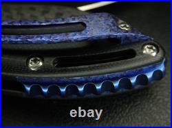 Todd Begg Blue Orange Peel Titanium Carbon Fiber Mini Glimpse Flipper Knife