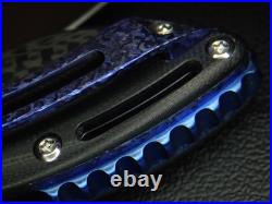 Todd Begg Blue Orange Peel Titanium Carbon Fiber Mini Glimpse Flipper Knife