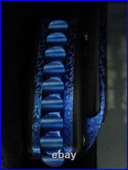 Todd Begg Blue Orange Peel Titanium Carbon Fiber Mini Glimpse Flipper Knife