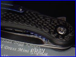 Todd Begg Blue Orange Peel Titanium Carbon Fiber Mini Glimpse Flipper Knife