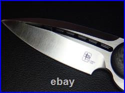 Todd Begg Blue Orange Peel Titanium Carbon Fiber Mini Glimpse Flipper Knife