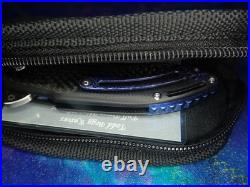 Todd Begg Blue Orange Peel Titanium Carbon Fiber Mini Glimpse Flipper Knife
