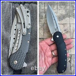 Todd Begg Custom Knives Flipper Pocket Knife Field Grade Bodega Black G10