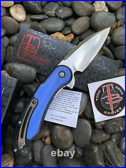 Todd Begg Glimpse Folder Steelcraft Series Black n Blue G10 Inlay