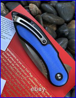 Todd Begg Glimpse Folder Steelcraft Series Black n Blue G10 Inlay