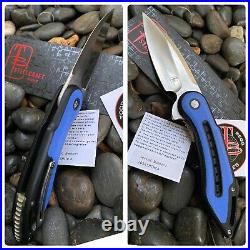 Todd Begg Glimpse Folder Steelcraft Series Black n Blue G10 Inlay