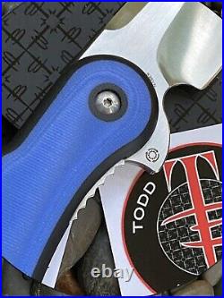 Todd Begg Glimpse Folder Steelcraft Series Black n Blue G10 Inlay