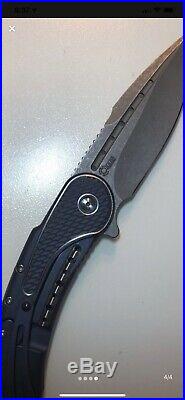 Todd Begg Knives Bodega 2.0 Blue Titanium Scalloped Handles- Bohler N690 SW