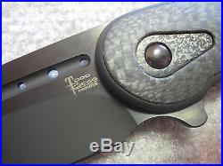 Todd Begg Knives Custom Blackout Bodega Flipper-Carbon Fiber Inlays