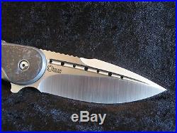 Todd Begg Knives Custom Slim Bodega Flipper-Satin Blade-Marbled Carbon Fiber