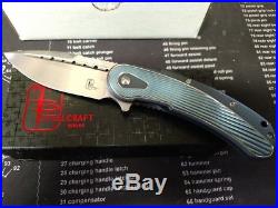 Todd Begg Knives Steelcraft Series Bodega Blue Frame Blue Fan Pattern