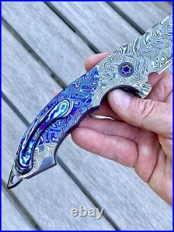 Todd Fischer Sr. Custom Full Dress Archangel Damasteel Black Timascus Knife New