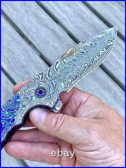 Todd Fischer Sr. Custom Full Dress Archangel Damasteel Black Timascus Knife New