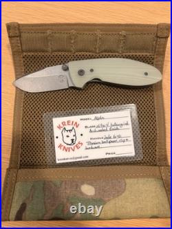 Tom Krein Alpha Nitro-V Stonewashed Drop Point Jade G10