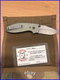 Tom Krein Alpha Nitro-V Stonewashed Drop Point Jade G10