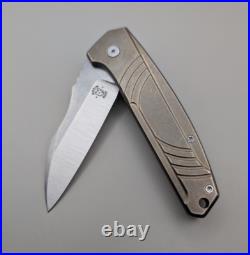 Tom Krein Midtech Shard Frame Lock Knife Titanium (3.375 Stonewash) USA