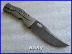 Tom Mayo XL Moran Bowie, Fireball Damascus Blade, Mayo Holes, 4.25 Knife