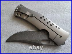 Tom Mayo XL Moran Bowie, Fireball Damascus Blade, Mayo Holes, 4.25 Knife