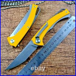Trailing Point Folding Knife Pocket Hunting Survival Army Tactical D2 Steel G10