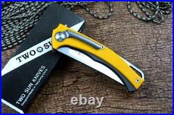 Trailing Point Folding Knife Pocket Hunting Survival Army Tactical D2 Steel G10