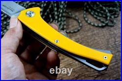 Trailing Point Folding Knife Pocket Hunting Survival Army Tactical D2 Steel G10