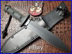 Treeman Combat Knives 8'' Dagger Unused Black G10 Jim Behring