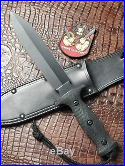 Treeman Combat Knives 8'' Dagger Unused Black G10 Jim Behring