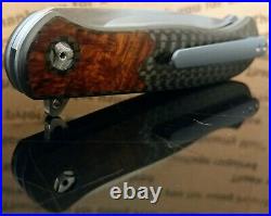 Trevor Burger Custom Atlas Plus Flipper with Carbon Fiber and Maple Burl Cerami