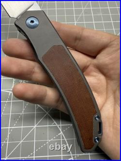 Trevor Burger Custom Knife Urban XL #013 M390, Micarta Inlay, Titanium