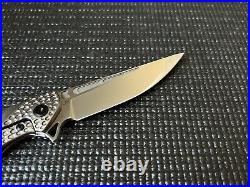 TuyaKnife Kingsman V1 M390 Blade Titanium Handle Marble Carbon Fiber Inlay