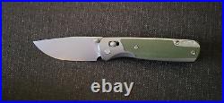 TwoSun TS375-D2-GN Green Micarta/Titanium Handle D2 Plain Edge blade