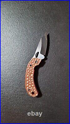 USA Alien Knives Smug FF Friction Folder Knife 1095 Carbon Steel Copper Sales