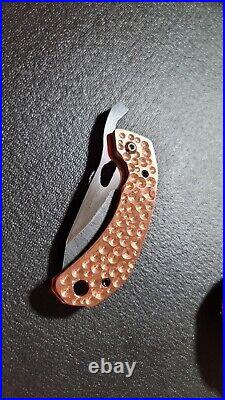 USA Alien Knives Smug FF Friction Folder Knife 1095 Carbon Steel Copper Sales