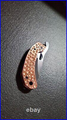 USA Alien Knives Smug FF Friction Folder Knife 1095 Carbon Steel Copper Sales