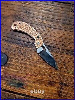 USA Alien Knives Smug FF Friction Folder Knife 1095 Carbon Steel Copper Sales