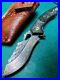VG10 DAMASCUS HUNTING KNIFE SURVIVAL RESCUE FOLDING POCKET KNIFE WOOD With SHEATH