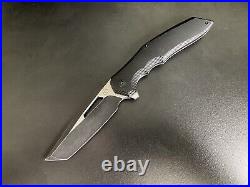 Valence Knives Gamma Midtech Folding Knife M390 Tanto Blade Titanium Handle