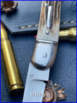 Vincenzo Balistreri Custom Stag Rwl 34 Serpentine Lambsfoot Knife Exquisite Work