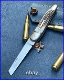 Vincenzo Balistreri Custom Stag Rwl 34 Serpentine Lambsfoot Knife Exquisite Work