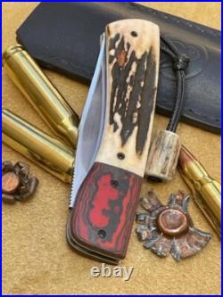 Vincenzo Balistreri Custom Stag Rwl 34 Stag Mars Pearl Shield Knife Very Nice