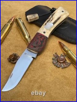 Vincenzo Balistreri Custom Stag Rwl 34 Stag Mars Pearl Shield Knife Very Nice