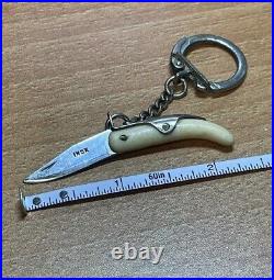 Vintage 1960's French Mini Corne Blonde Inox Keychain PocketKnife